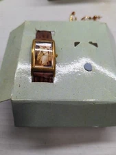 CLASSICO Religious Watch Water Resistant Brown Leather Gold Tone