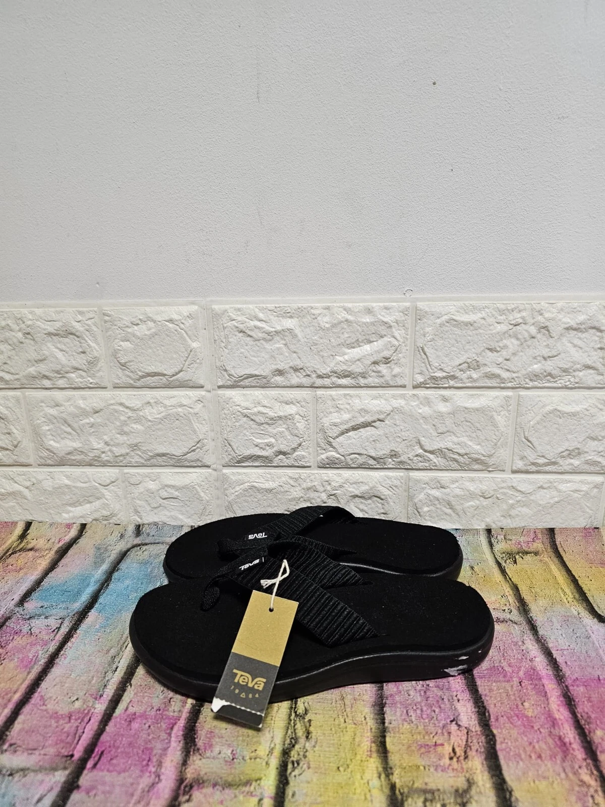 Teva Voya Flip Flops UK 3 Women's RRP £ 30 Bar Street Black