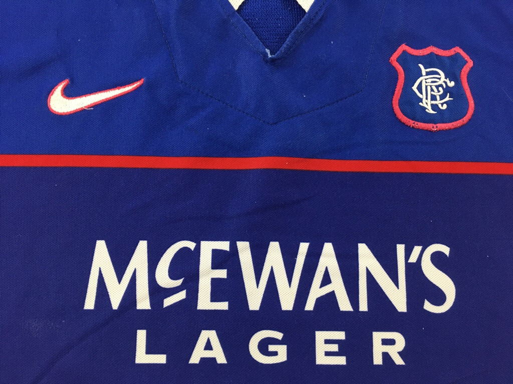 Rangers Glasgow 1997 1999 1990s McEwan's Lager Nike vintage home