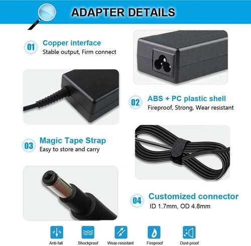 19.5V 3.33A 65W Charger Compatible with HP Pavilion TouchSmart Sleekbook Envy 4 - Picture 3 of 7