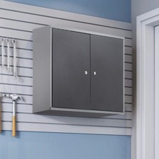 Wall Mounted Tool Chest Hanging Tool Box Garage Storage Cupboard Cabinet w/ Keys