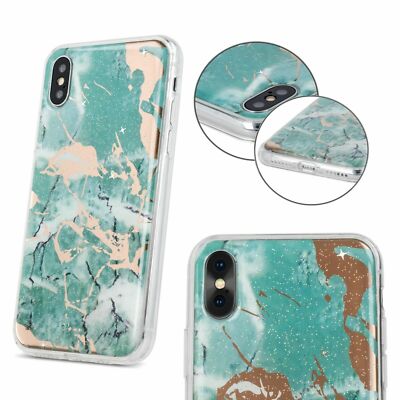 Für SAMSUNG NOTE 10 LITE - Marmoriert TPU Design Blink Hülle Case Tasche Grün