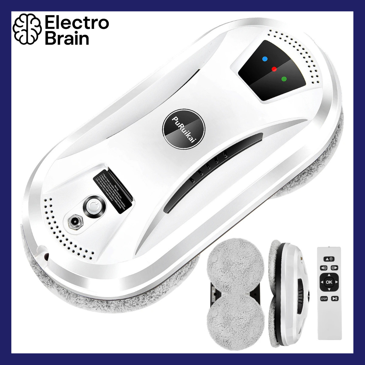 Robot nettoyeur de vitres ultra-mince intelligent blanc avec double spray automatique