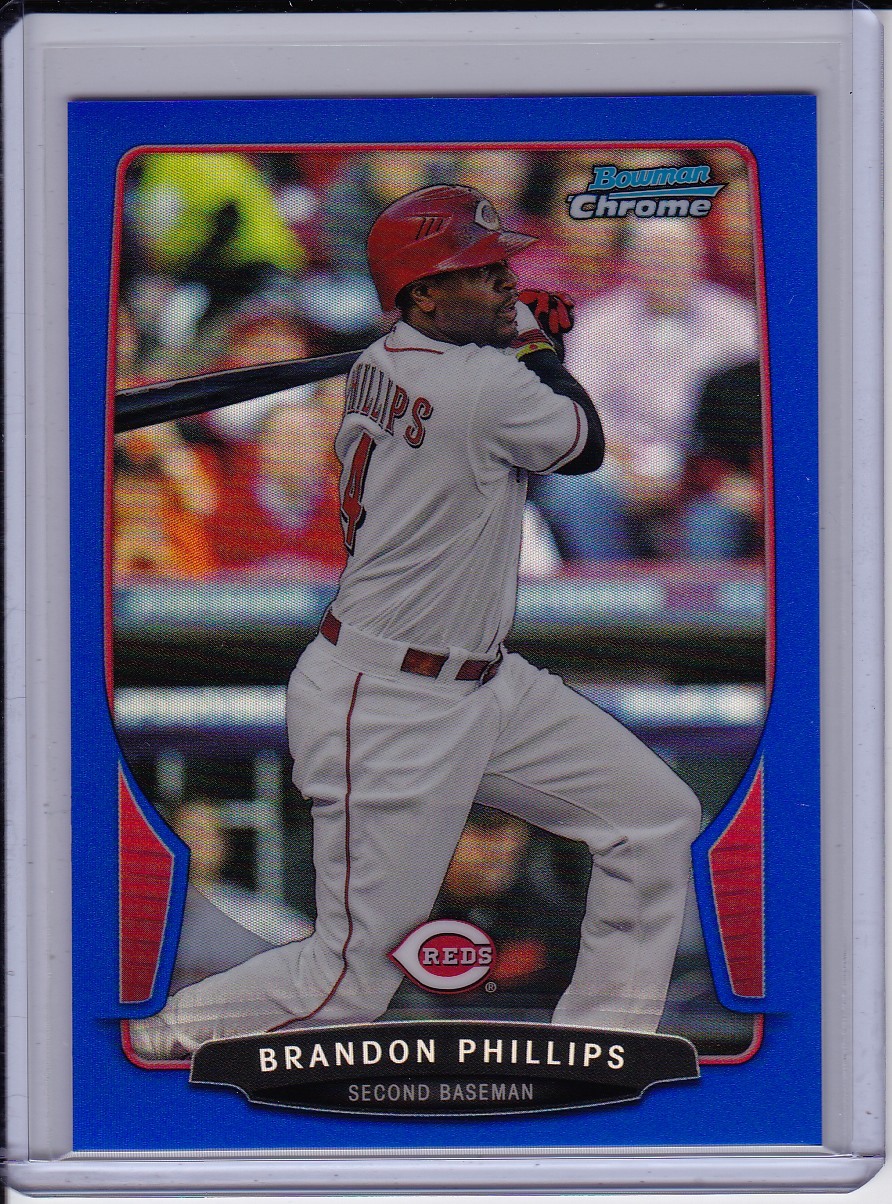 Brandon Phillips 2013 Bowman Chrome Blue Refractor #'d /250 Cincinnati Reds