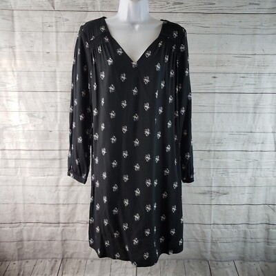 Old Navy Womens Dress Sz Medium Black White Floral Long Sleeve V-Neck Rayon | eBay Old Navy Womens Dress Sz Medium Black White Floral Long Sleeve V-Neck Rayon | eBay