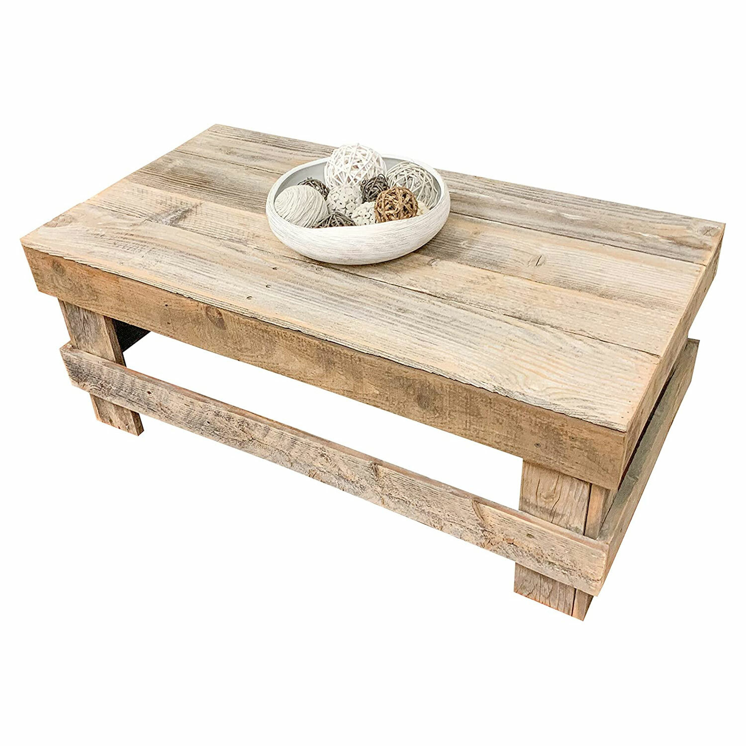 del Hutson Designs Reclaimed Barnwood Rustic Farmhouse End/Coffee Table,  Natural | eBay