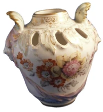 Antique 20thC KPM Berlin Porcelain Vase w/ Mascaron Handles Porzellan German