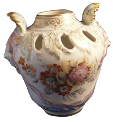 Antique 20thC KPM Berlin Porcelain Vase w/ Mascaron Handles Porzellan German