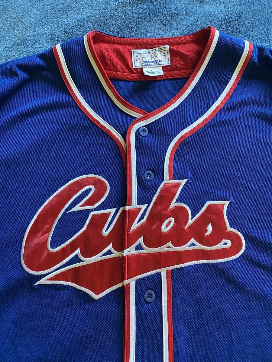 Vintage 90's Starter Chicago Cubs MLB Baseball Jersey Sz L