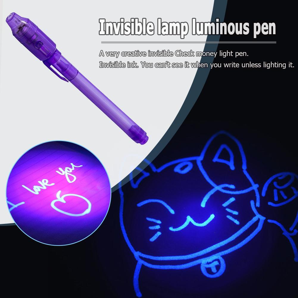 2 in 1 Luminous Light Invisible Ink Pen UV Kids Drawing Magic Pens