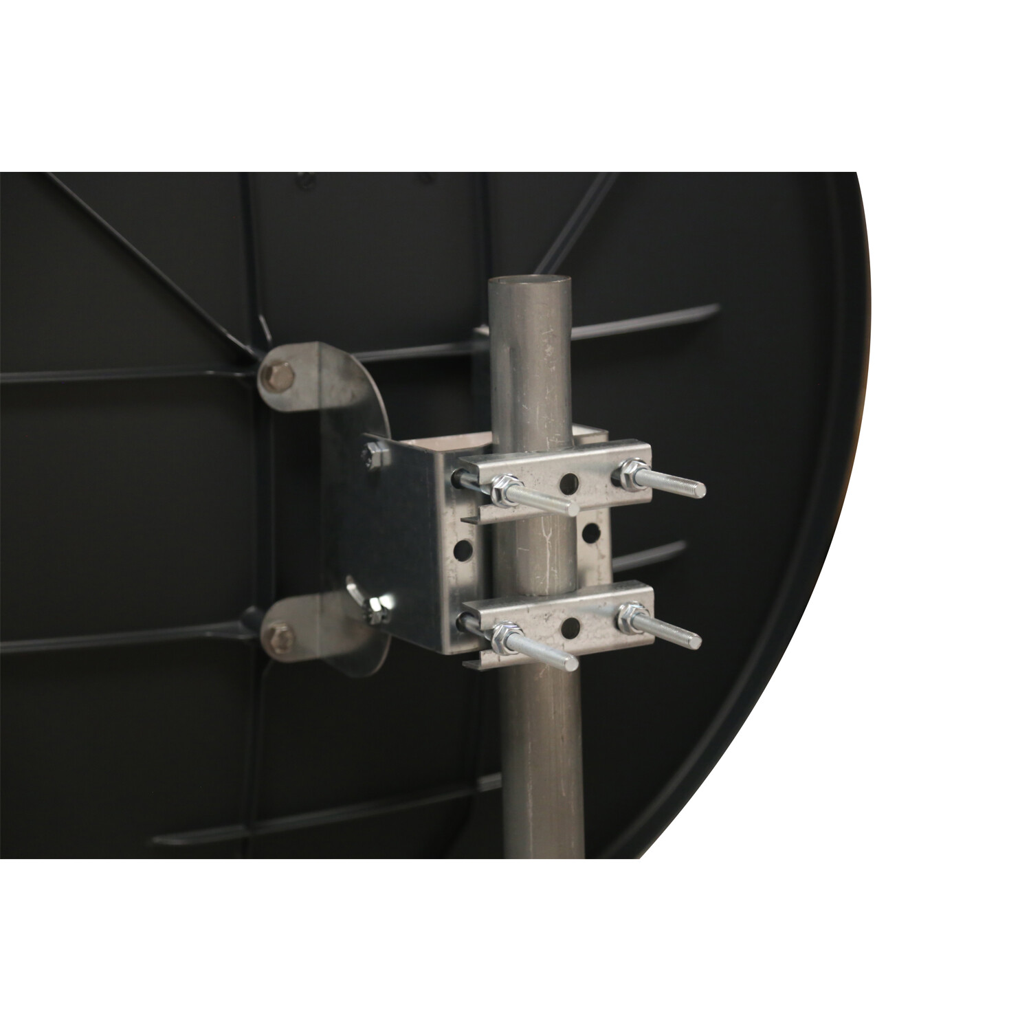 Antenne parabole fibre SMC 75 cm WORLDSAT anthracite durable avec kit LNB Twin