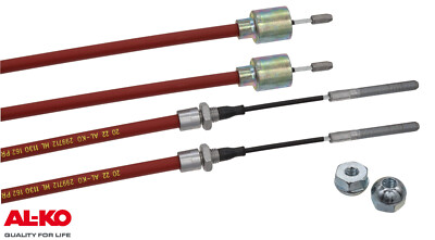 2 x Alko Bremsseil Original Glocke HL/GL: 890/1100mm +2 Muttern M8 Gewinde AL-KO