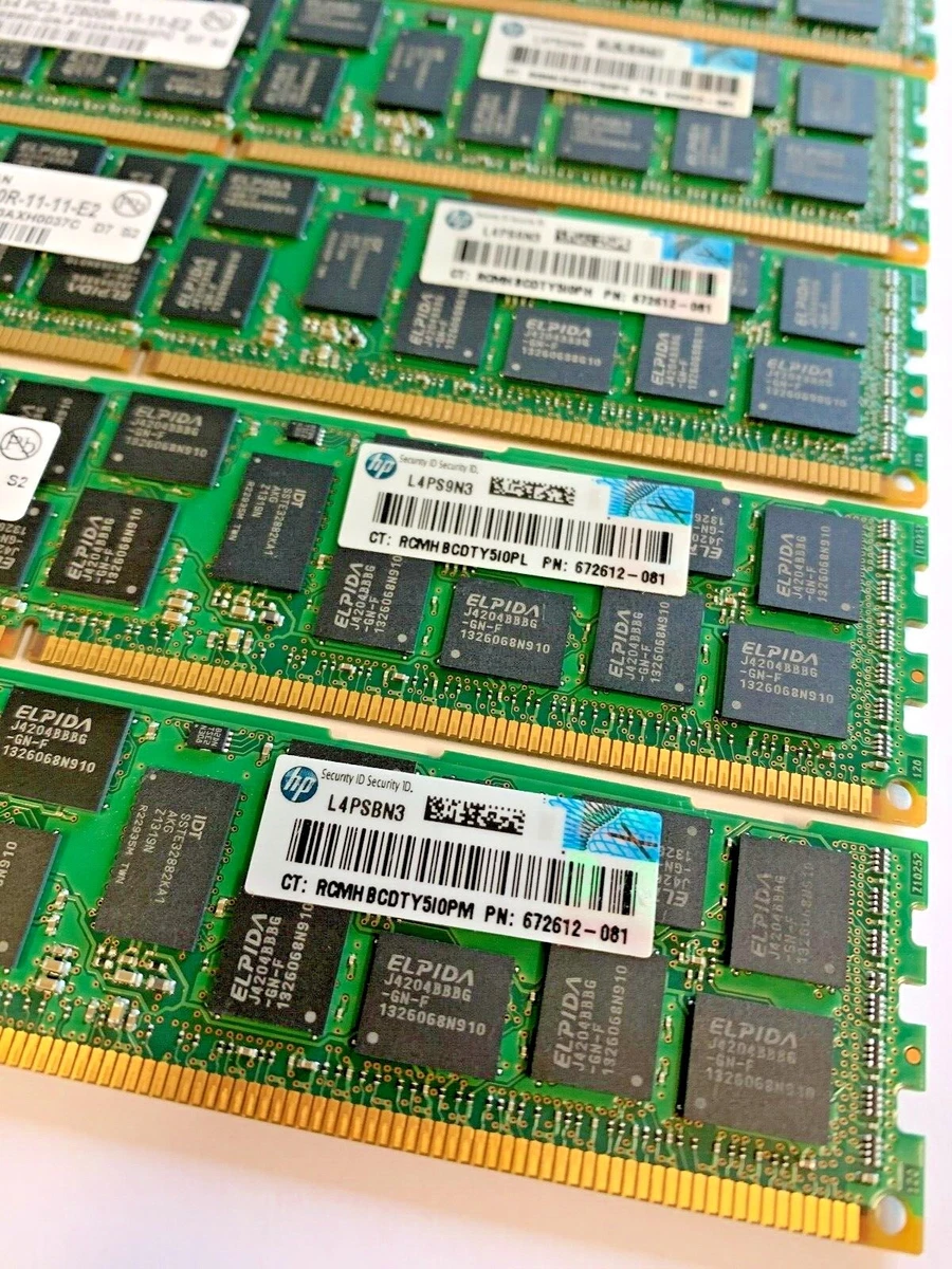 256GB 16x16GB HPE Proliant DL360 Gen8 PC3-12800R Memory 672612-081  