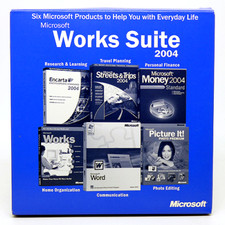 Microsoft Works Suite 2004 Software With Product Key 5 Discs Word Money Encarta