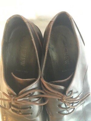 J Crew Brown Leather Plain Apron Toe Derby Oxford Shoes Mens  display picture 3