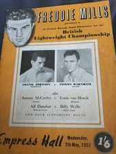 VINTAGE BOXING FRANK JOHNSON V TOMMY BARNHAM @ EMPRESS HALL 7TH MAY 1952