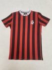Sinners Attire Men’s Red & Black Striped T-Shirt Branded Collar Size M