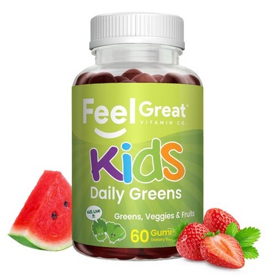 Feel Great Super Green Gummies 60 Count (Pack of 1), Kids Greens & Veggies