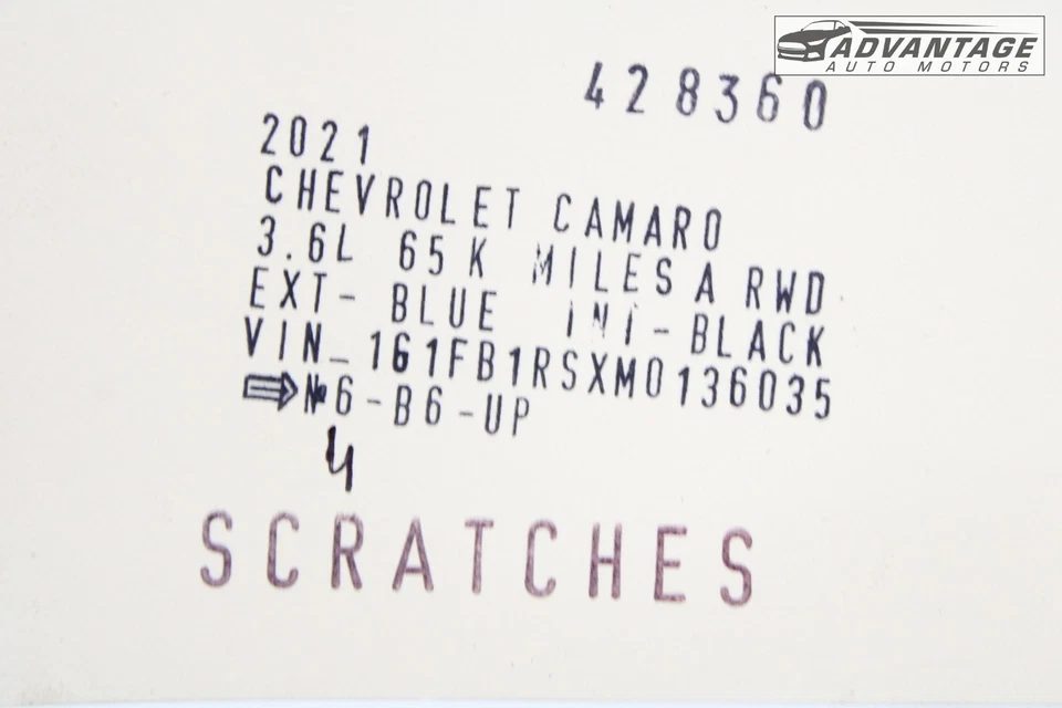 2016-24 雪佛兰 CAMARO COUPE TRUNK DECK 盖板暗阴影金属原始设备制造商 — 第 4/4 张图片