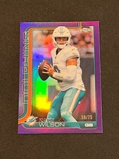 2025 Topps Chrome Football Zach Wilson Purple Refractor 38/75 #189 - Dolphins