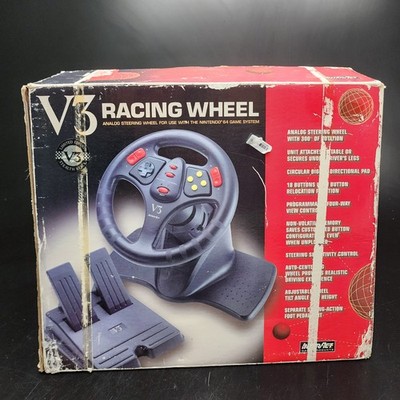 N64 Nintendo 64 V3 Racing Steering Wheel W/ Pedals for sale