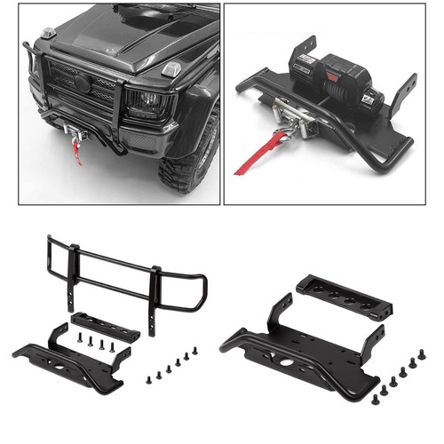 LCX Pare-chocs Avant En Métal Pour RC Crawler 1/10 – Compatible Traxxas TRX4/TRX6 Et Axial SCX10 II, Noir Anodisé