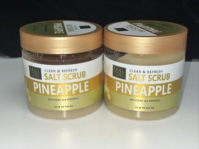 LOT OF 2--Dead Sea Collection PINEAPPLE Mineral Salt Scrub Aromatic Jar 23.28 oz