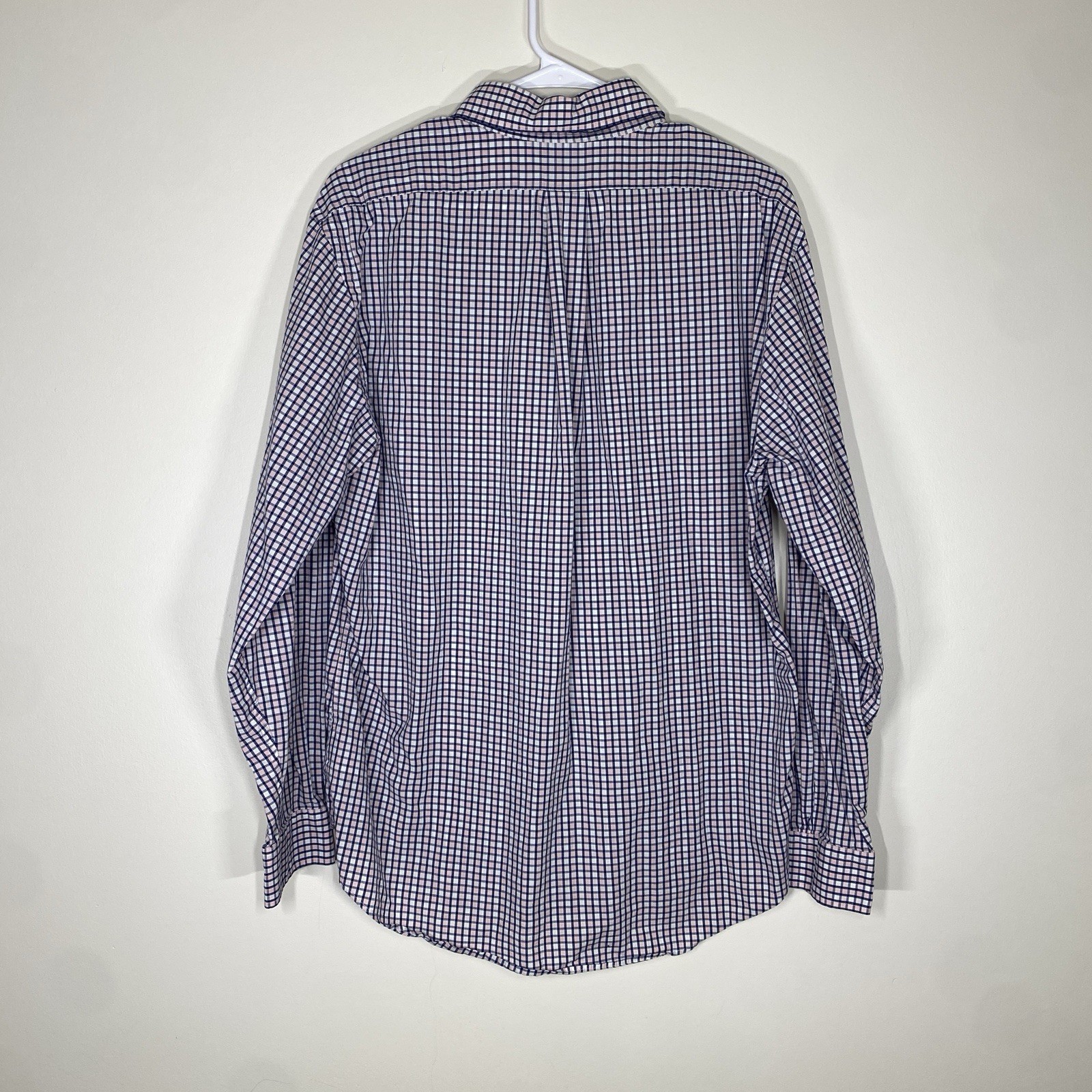 Brooks Brothers Regent Dress Shirt Mens L Pink Black Plaid Button Up Long Sleeve thumbnail 2