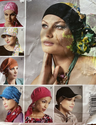 McCall's 9261 EASY Head Wraps: Turban  Hats Headband Cap sewing pattern UNCUT