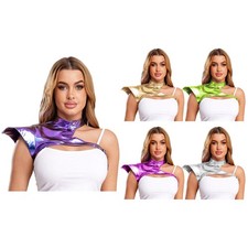 Womens Armor Rave Shrug Nightclub Gothic Shiny Top Chest Costume Metallic Party