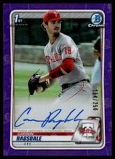 2020 Bowman Draft Chrome Pick Autographs Purple Carson Ragsdale Auto 234/250