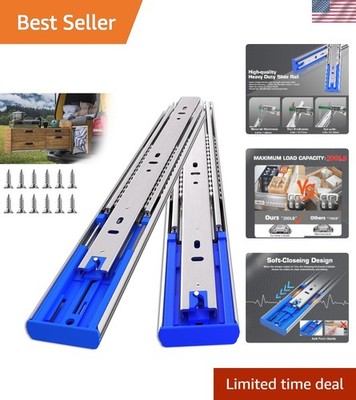 Durable 22'' Soft Close Drawer Slides - 200lbs Heavy Duty Ball Bearings Included