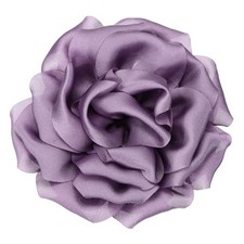 Silk Satin Flower Brooch Pin, Large Peony Floral Lapel Pin Purple