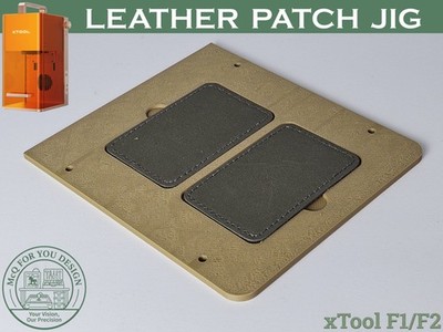 xTool F1/F2 Laser Engraving Jig   2-Slot Rectangular Leather Patch Holder