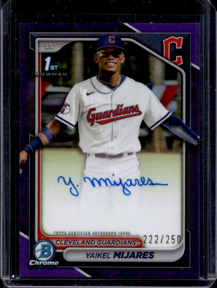 2024 Bowman Chrome Yaikel Mijares Auto Purple Refractor 1st #222/250