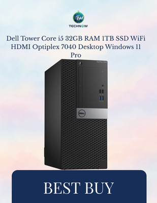 Dell Tower Core i5 32GB RAM 1TB SSD WiFi HDMI Optiplex 7040 Desktop Windows 11