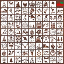3 x 3 Inch Christmas Stencils for Painting on Wood, Reusable Ornament Home Decor