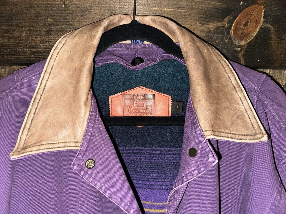 Abrigo para mujer grande vintage raro Woolrich granero tareas forro de lana *FUNCIONA GRANDE Foto 3 de 4