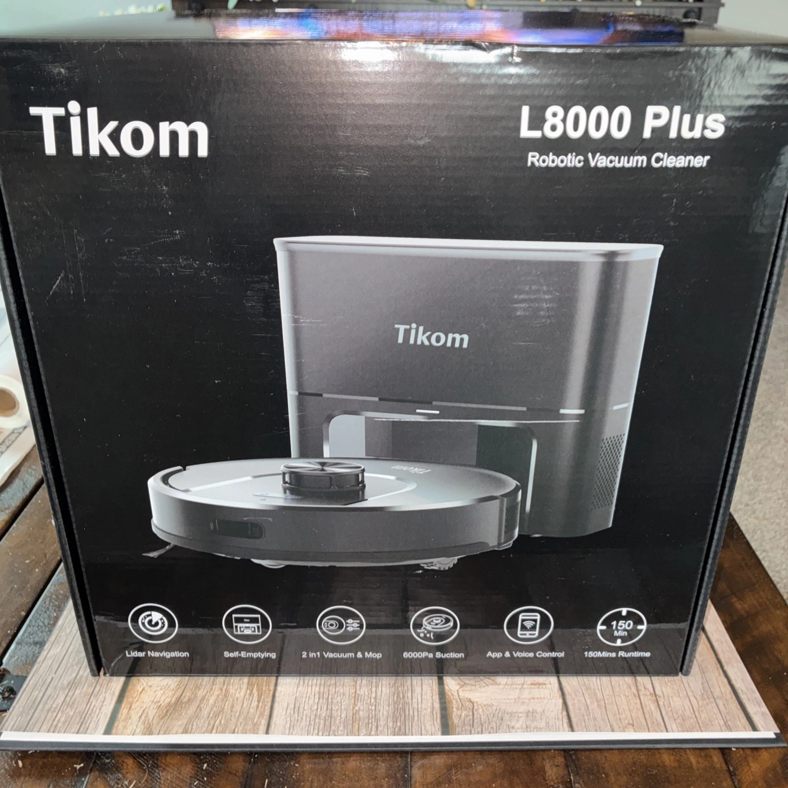 Tikom 2 In 1 Robotic Vacuum And Mop Cleaner Model L8000 Plus - Black
