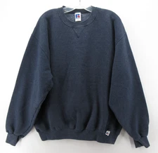 VINTAGE Russell Athletic Sweatshirt Men Large Blue 90s Y2K Blank Pullover Knit