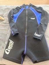 Cressi Youth Wetsuit Long Sleeve Short Leg Black Blue Size M