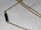 VINTAGE 22" GOLD TONE TRI STRAND NECKLACE BLACK BEADS & CLIP EARRINGS SET — photo 5