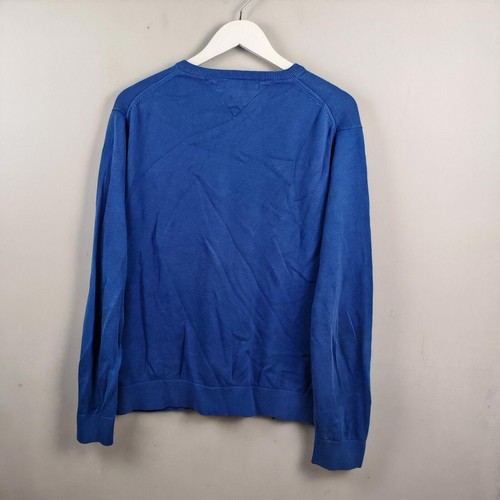 Tommy Hilfiger Maglione Uomo Extra Large Blu Scollo V Cotone Pullover Outdoor - Foto 2 di 9