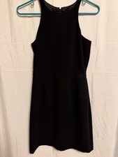 J.CREW Black High Neck Sleeveless A-Line Dress Satin 100% Polyester Size 00