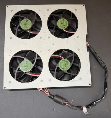4-fach Lüftereinheit 4x Everflow F129025SM T 90mm 12V Montageplatte 23,5x23,5cm