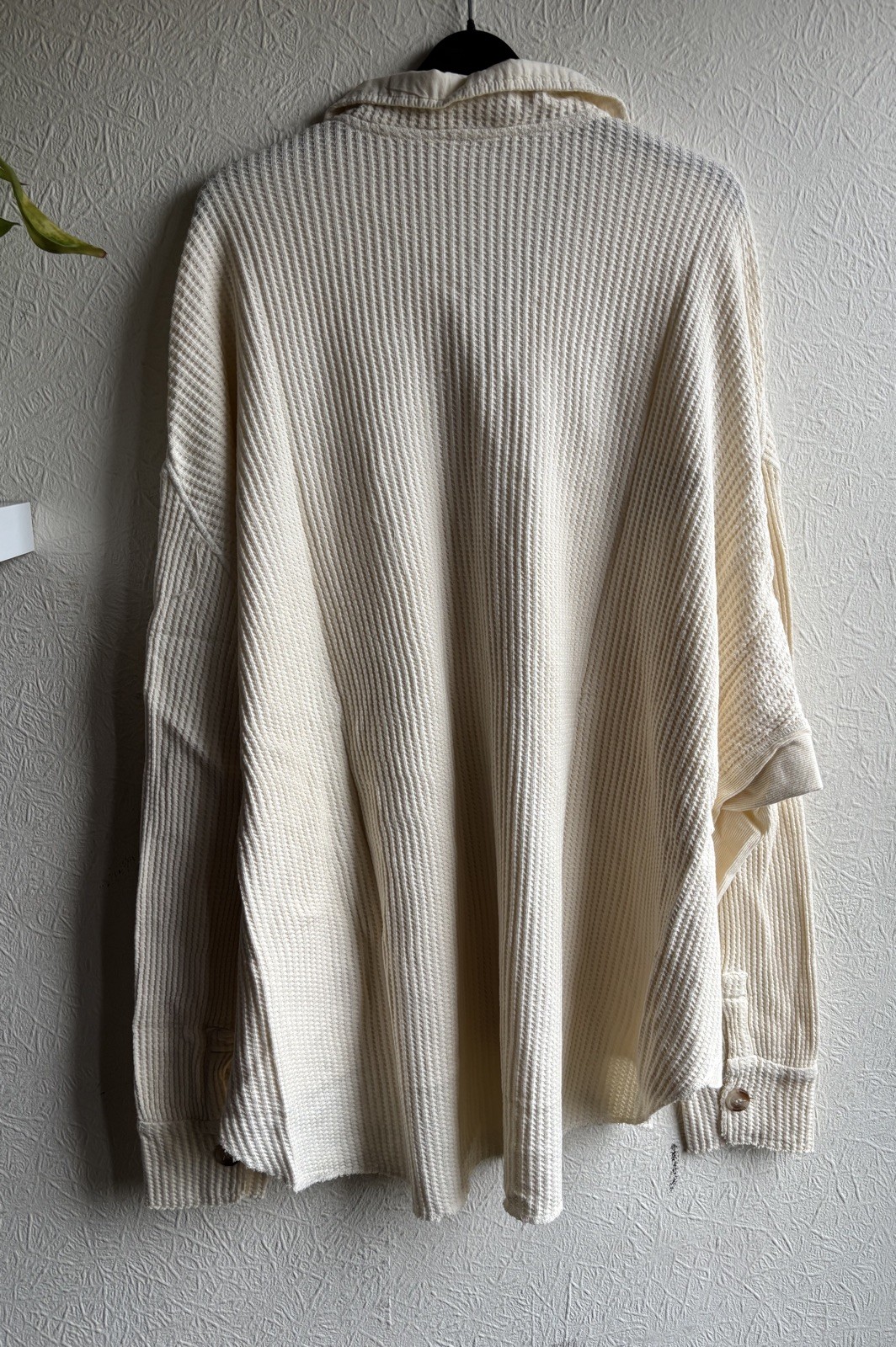 Free People FP One Scout Jacket Top Shirt Ivory Waffle UK XS RRP £118 Oversized image 6