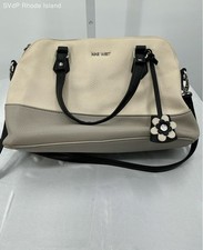 Nine West Off White and Grey Leather Purse