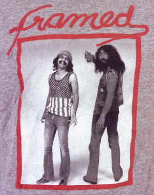 vintage 90s 00s Y2K M&O Knits tag Cheeh & Chong T-Shirt Framed SZ