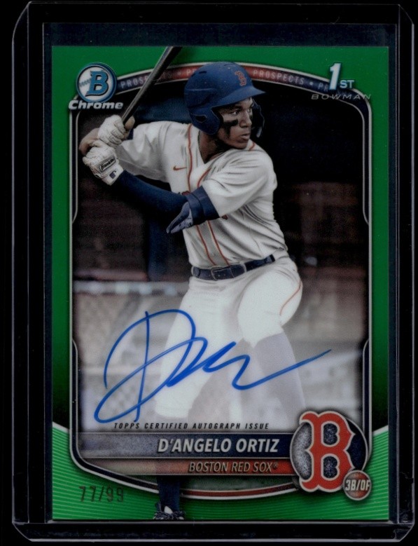 2025 Bowman Chrome D'Angelo Ortiz #CPA-DO 1st Prospect Green Refractor Auto /99