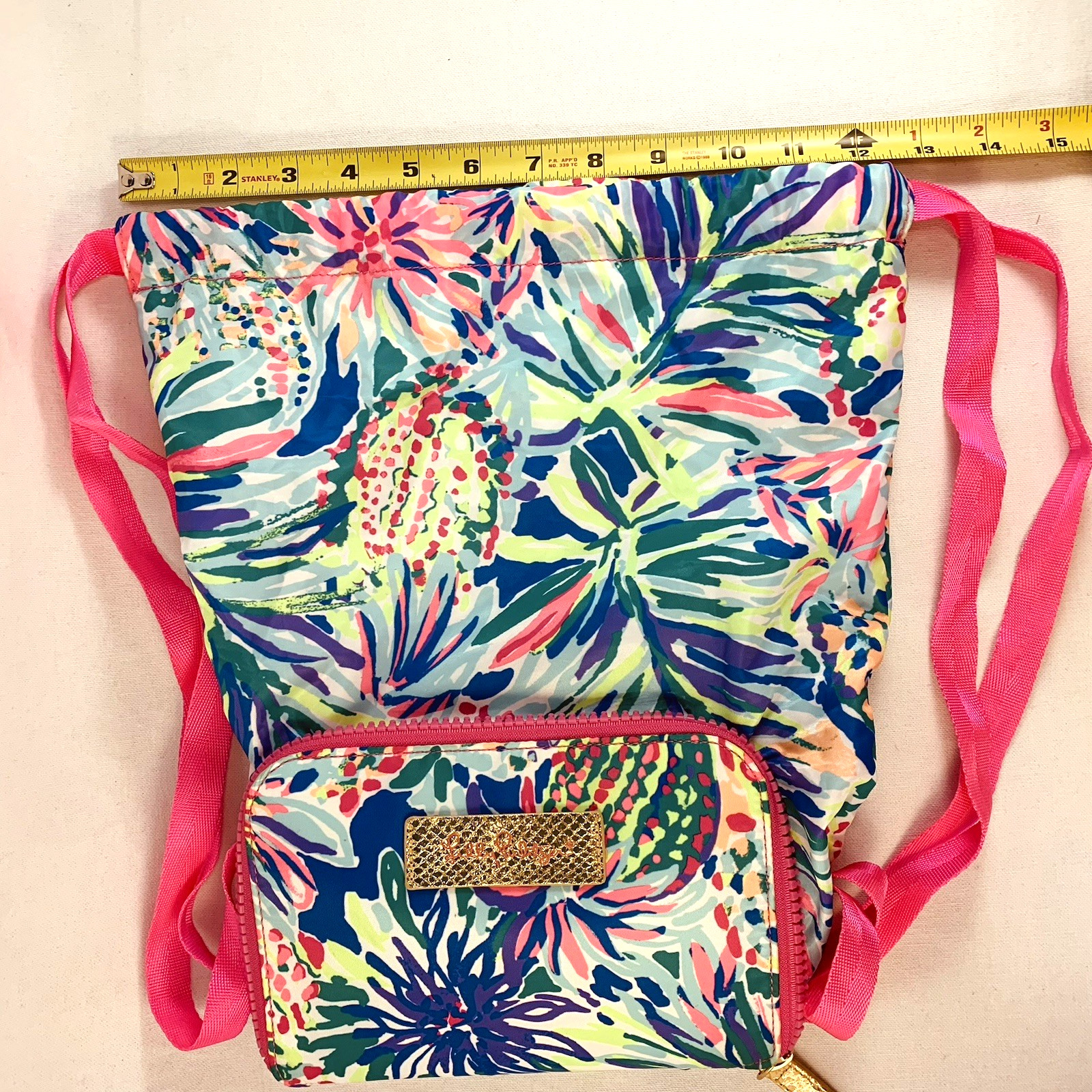 Lilly Pulitzer Backpack Packable Drawstring Beach… - image 5